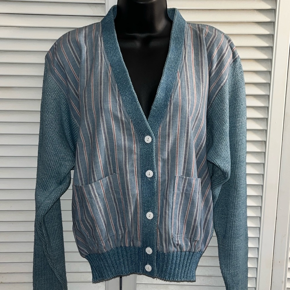 Vintage Ralph Lauren mixed media sweater cardigan